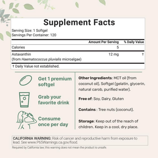 Astaxanthin 12 mg — Advanced Skin Glow Formula